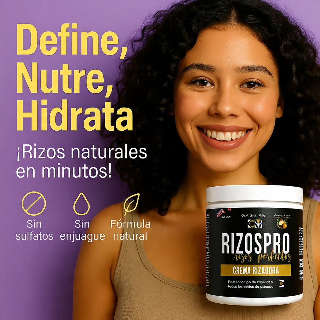 🌺 RizosPro™ Nutrición profunda. Rizos definidos. Brillo natural.